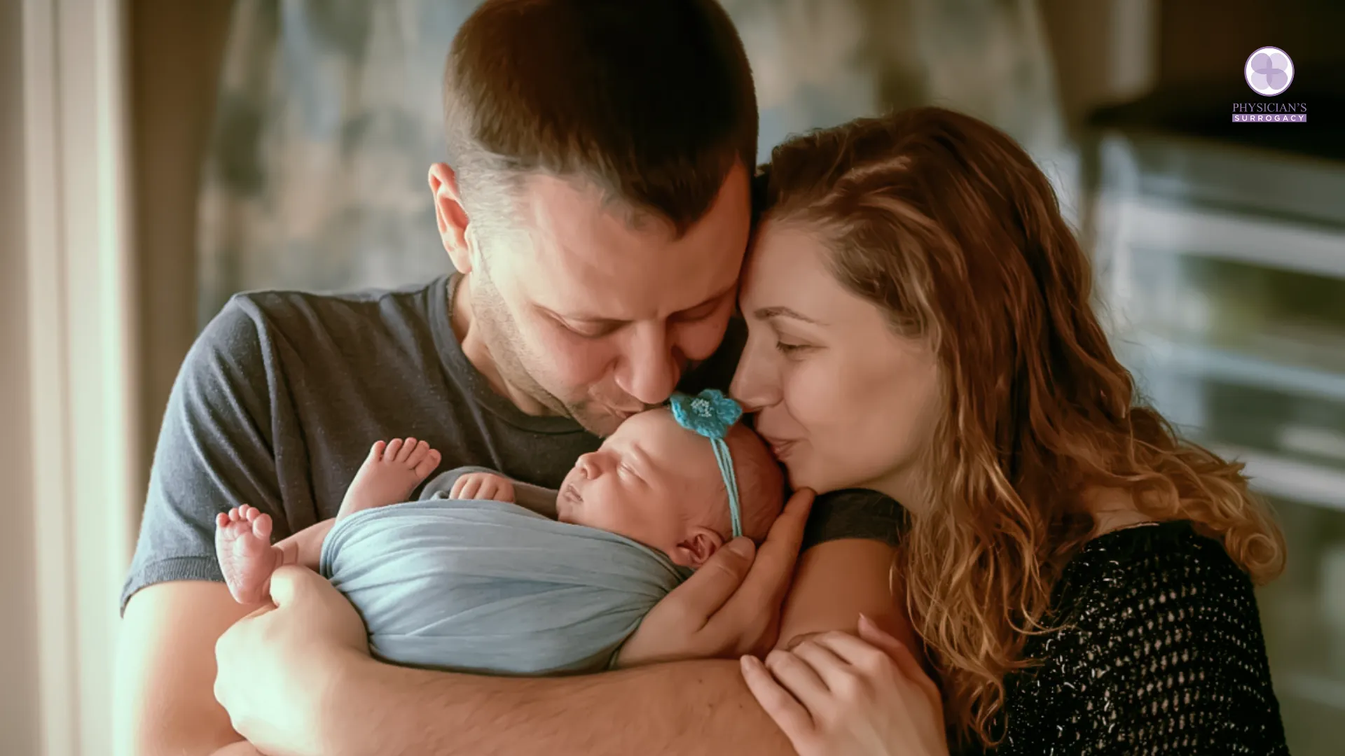 Intended parents holding a newborn baby after a successful surrogacy journey, symbolizing the value of surrogacy investment.