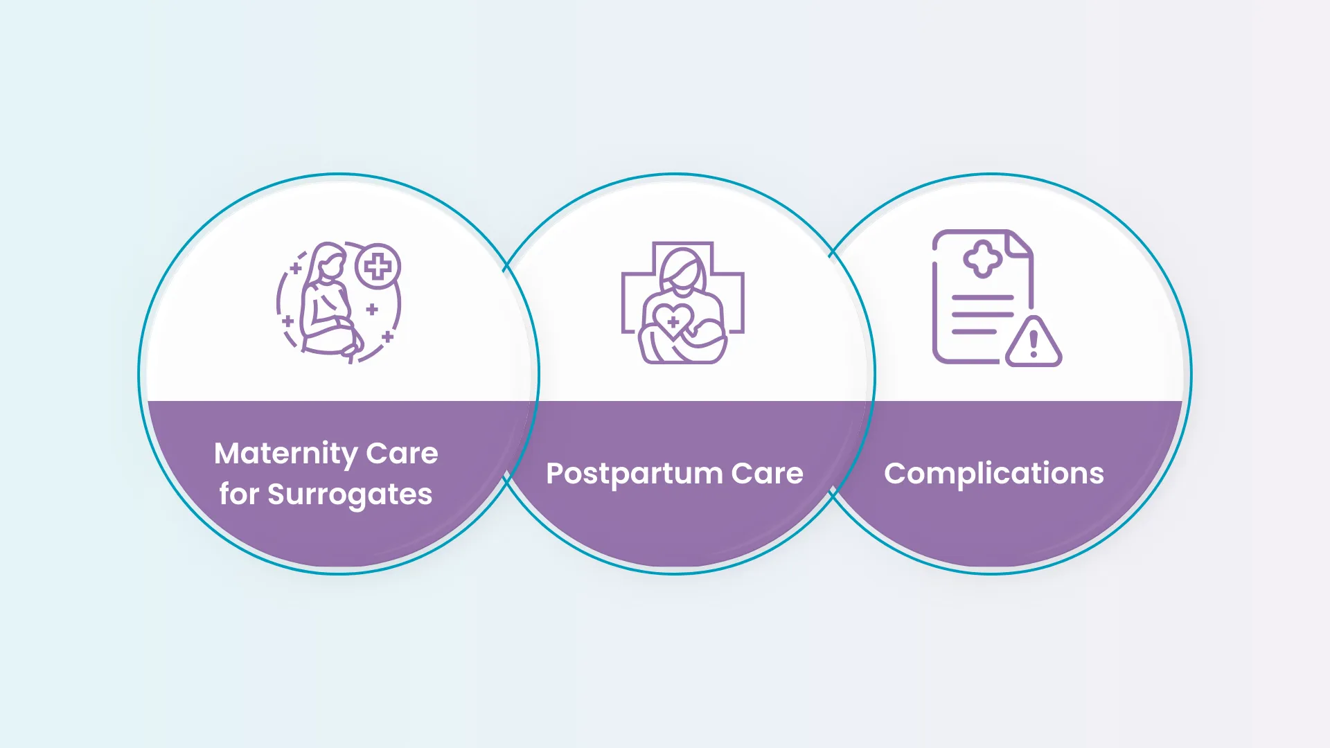  A diagram showing maternity and postpartum care for surrogates, and how complications can arise